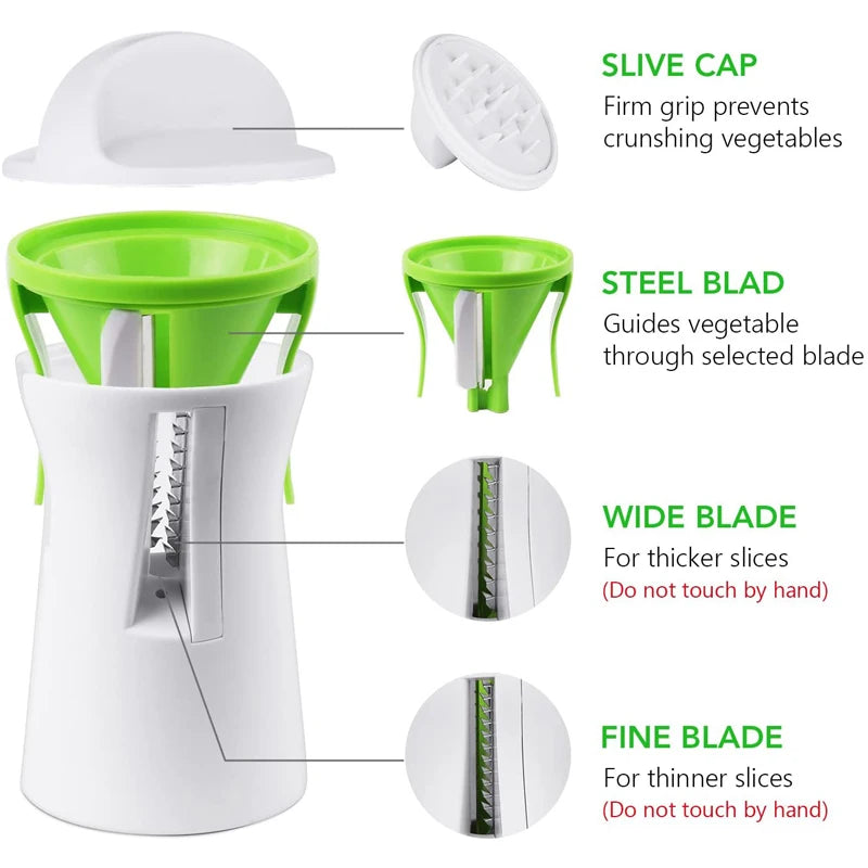 Vegetable Spiralizer Slicer Twister Cucumber Grater Spiral Blade Cutter Fruit Grater Cooking Tool Spaghetti Pasta Kitchen Gadget