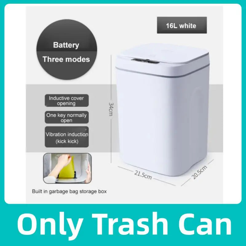 12-16L Smart Trash Can Automatic Sensor Dustbin Electric Waste Bin Waterproof Wastebasket For Kitchen Bathroom Recycling Trash