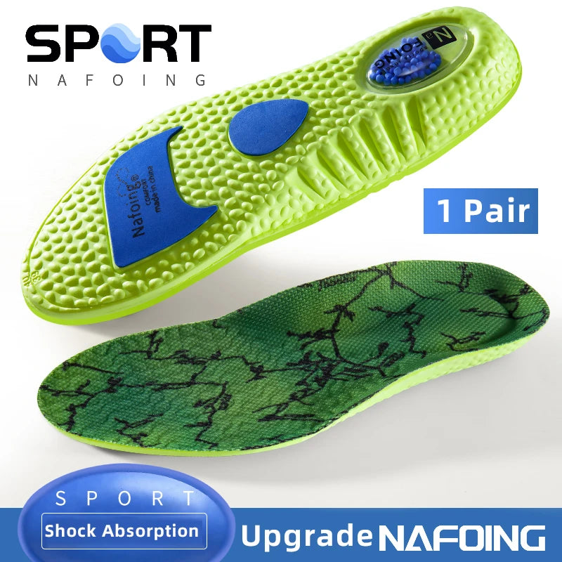 1Pair NAFOING Boost Sport Insoles Men's Women's Sneaker Insoles Super Soft Bottoms Air Cushioning For Shock Absorption Comfort