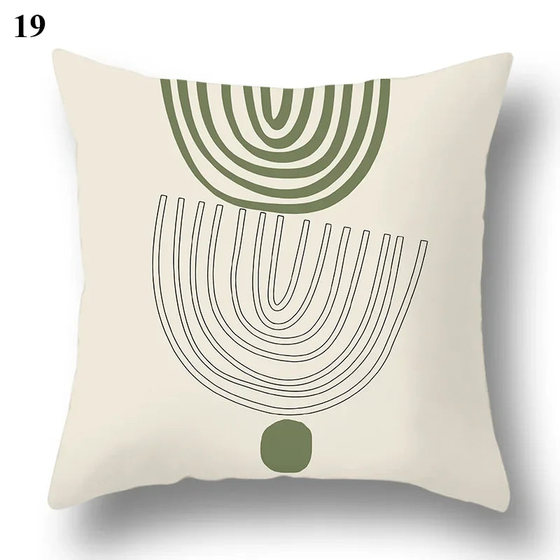 Green leaf geometric printing pattern series decorative home pillowcase square office decorative cushion cover