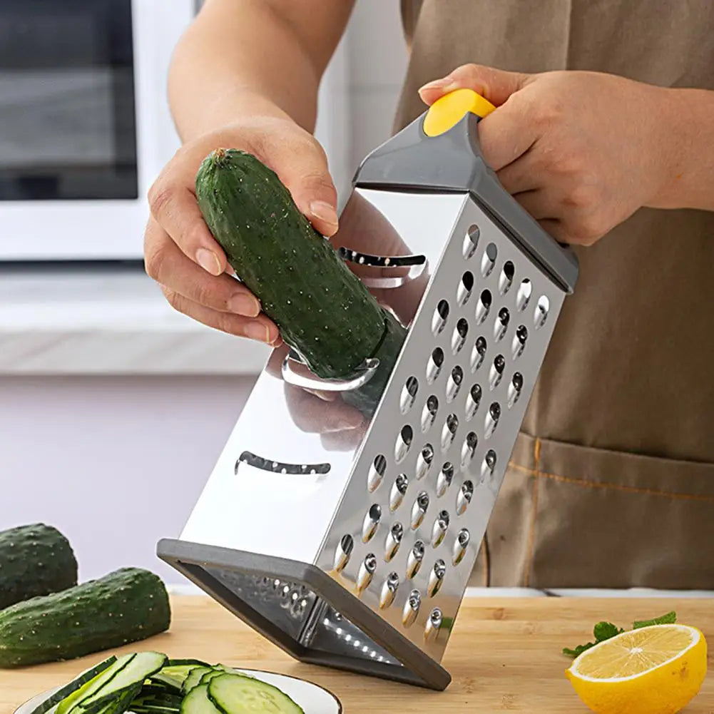 Multi-face Grater Practical Silver Color Vegetable Cutting Non-Slip Handle Grater   Potato Grinder  for Restaurant