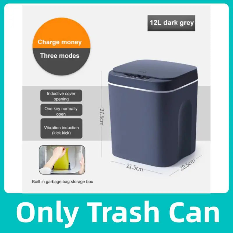 12-16L Smart Trash Can Automatic Sensor Dustbin Electric Waste Bin Waterproof Wastebasket For Kitchen Bathroom Recycling Trash