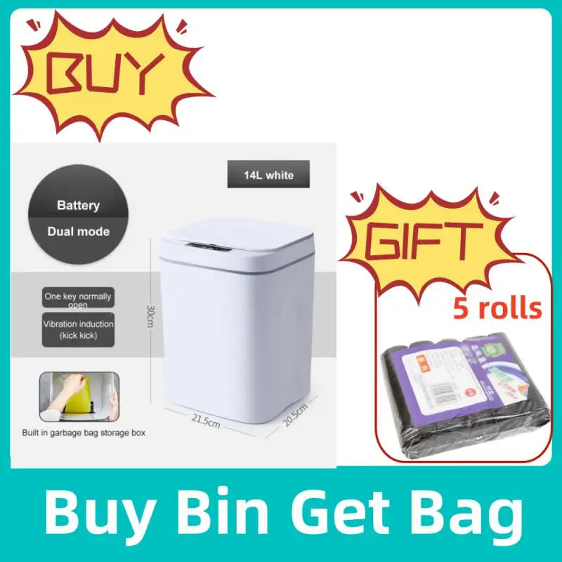 12-16L Smart Trash Can Automatic Sensor Dustbin Electric Waste Bin Waterproof Wastebasket For Kitchen Bathroom Recycling Trash