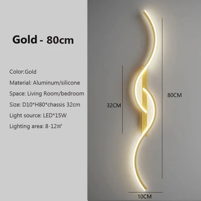 Modern LED Wall Lamp Minimalist Led Light Bedroom Bedside Long Strip Wall Sconces Living Room Home Indoor Lighting Fixture