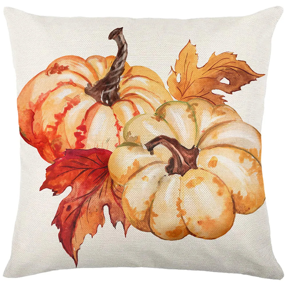 Thanksgiving Waterproof Cushion Cover 45X45 Autumn Maple Leaf Pumpkin Pillowcase Decorative Sofa Cushions Pillow Covers