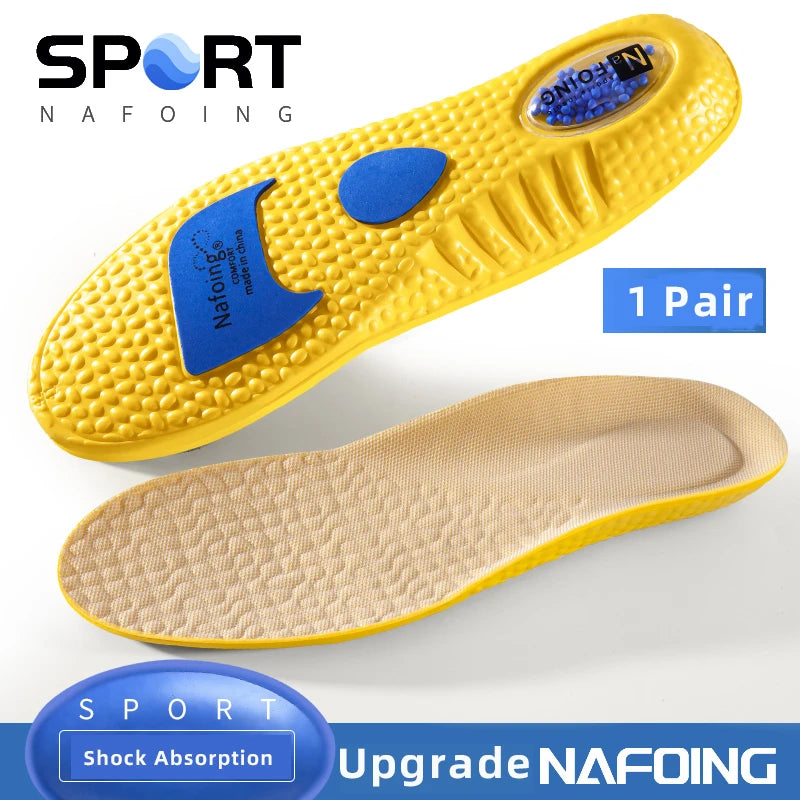 1Pair NAFOING Boost Sport Insoles Men's Women's Sneaker Insoles Super Soft Bottoms Air Cushioning For Shock Absorption Comfort