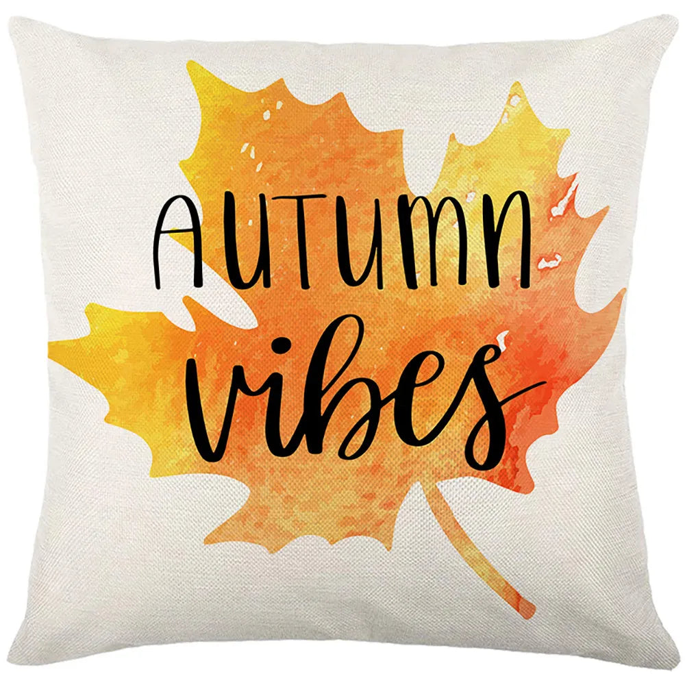 Thanksgiving Waterproof Cushion Cover 45X45 Autumn Maple Leaf Pumpkin Pillowcase Decorative Sofa Cushions Pillow Covers