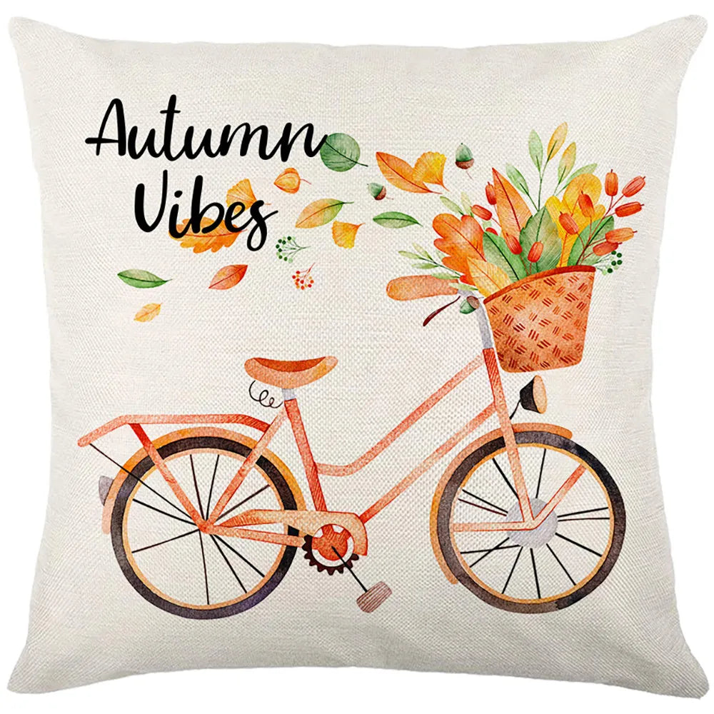 Thanksgiving Waterproof Cushion Cover 45X45 Autumn Maple Leaf Pumpkin Pillowcase Decorative Sofa Cushions Pillow Covers