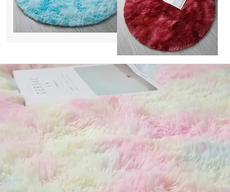 Super Soft Plush Round Rug Mat Fluffy White Carpets For Living Room Home Decor Bedroom Kid Room Decoration Salon Thick Pile Rug