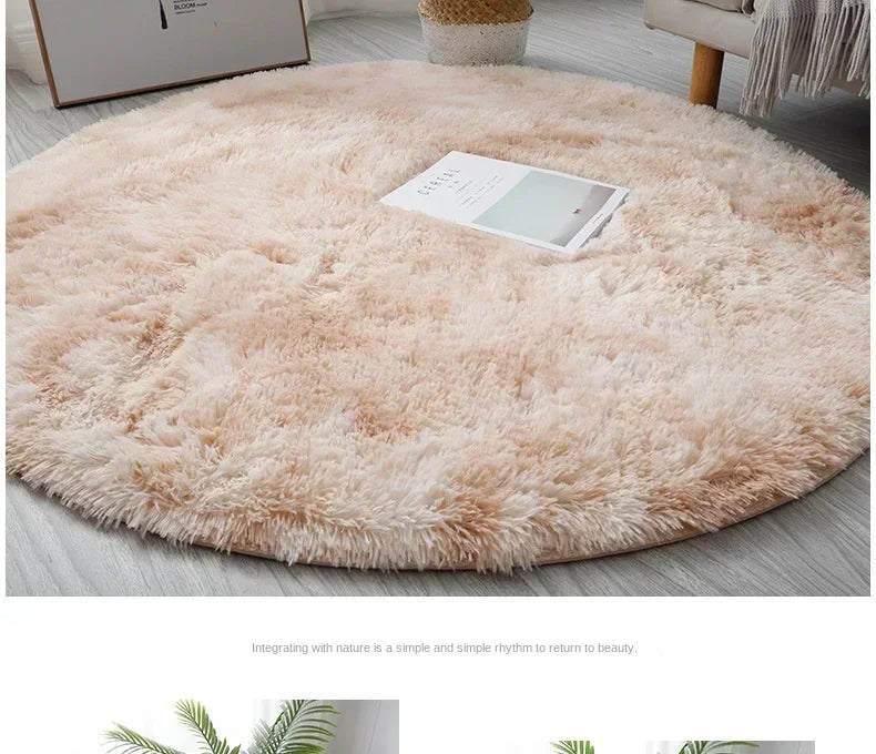 Super Soft Plush Round Rug Mat Fluffy White Carpets For Living Room Home Decor Bedroom Kid Room Decoration Salon Thick Pile Rug