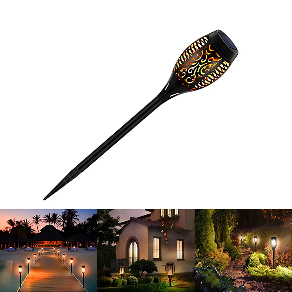 1/2/4/8Pcs Solar Flame Lights 12LED Bulbs Flickering Waterproof Garden Decoration Outdoor Lawn Path Yard Patio night Floor Lamps