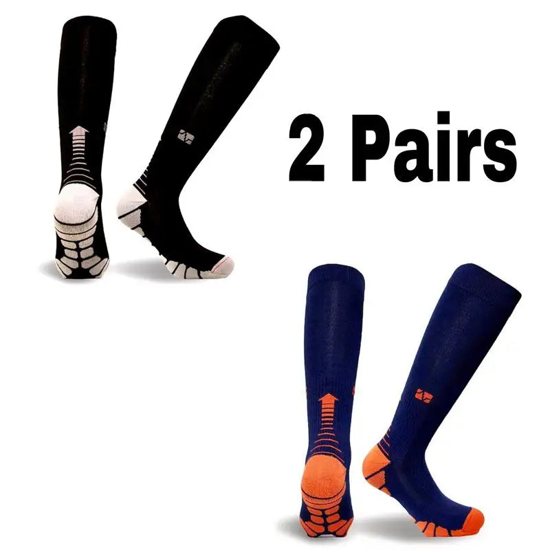 2 Pairs Running Men Compression Socks Fit Varicose Veins Football Soccer Stockings 30 Mmhg Atheletic Men Women Sports Socks