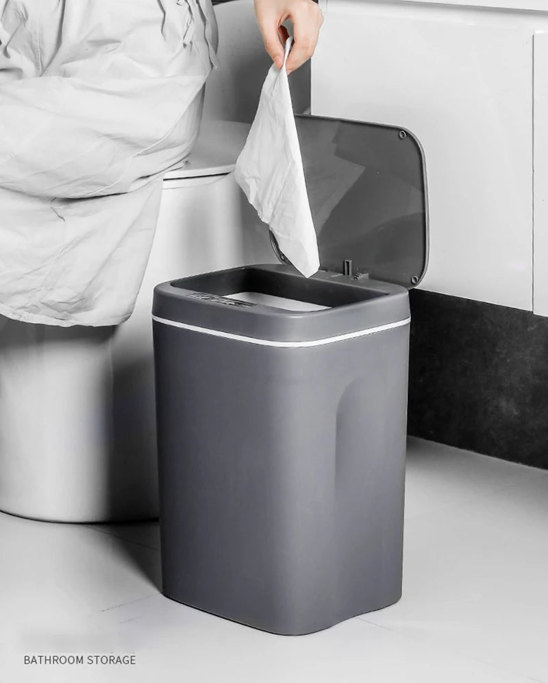 12-16L Smart Trash Can Automatic Sensor Dustbin Electric Waste Bin Waterproof Wastebasket For Kitchen Bathroom Recycling Trash