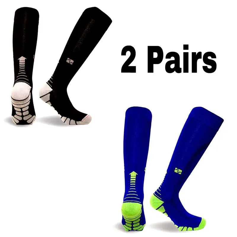 2 Pairs Running Men Compression Socks Fit Varicose Veins Football Soccer Stockings 30 Mmhg Atheletic Men Women Sports Socks