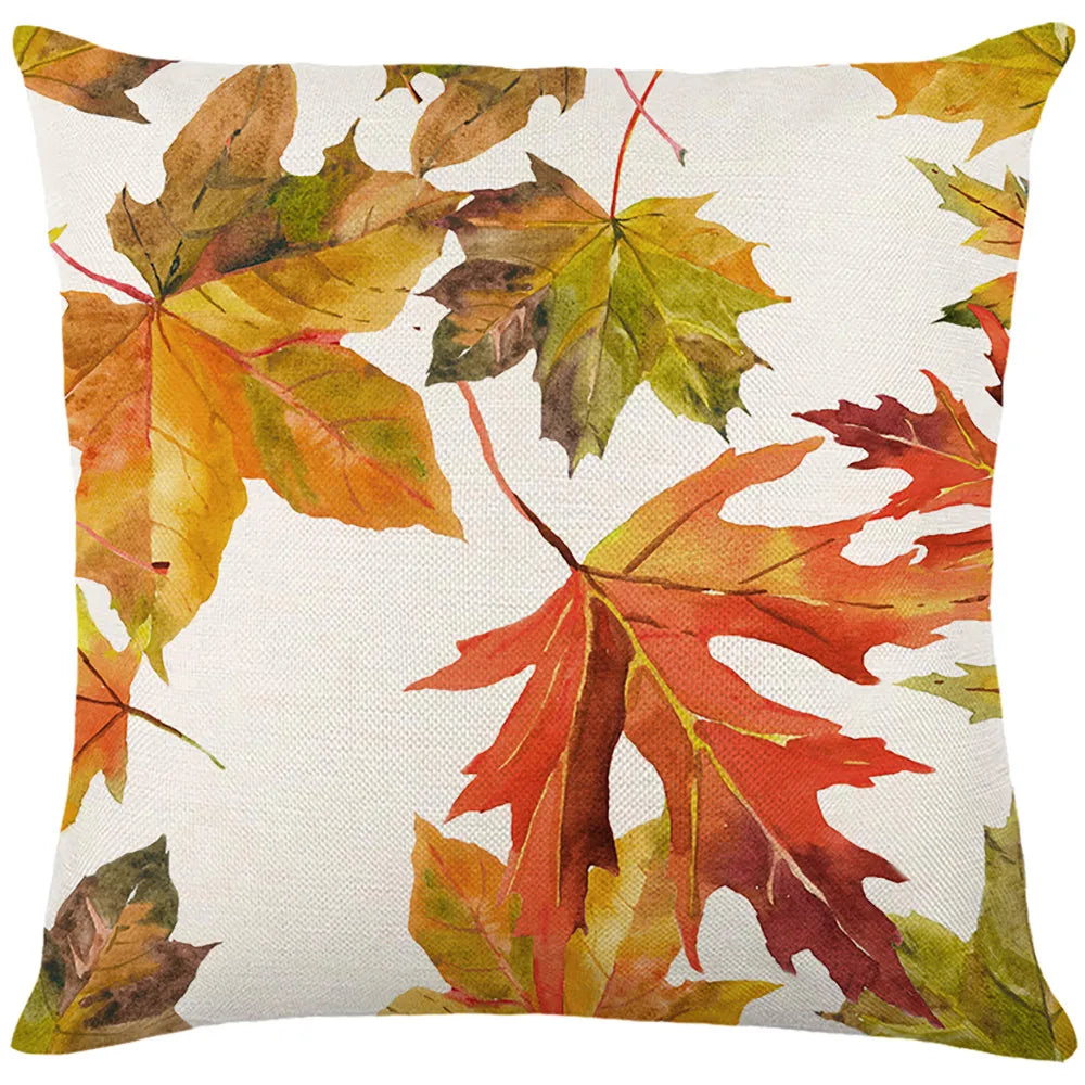 Thanksgiving Waterproof Cushion Cover 45X45 Autumn Maple Leaf Pumpkin Pillowcase Decorative Sofa Cushions Pillow Covers