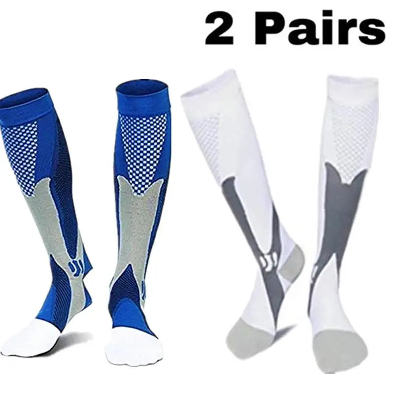 2 Pairs Running Men Compression Socks Fit Varicose Veins Football Soccer Stockings 30 Mmhg Atheletic Men Women Sports Socks