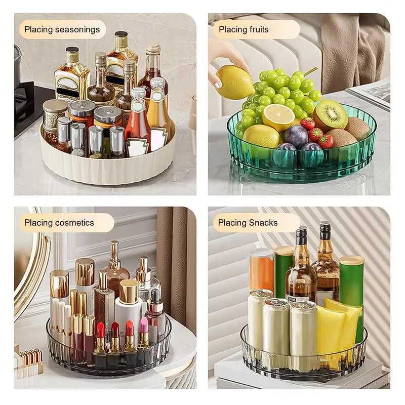 360 Degree Rotating Spices Rack Organizer Kitchen Countertop Seasoning Storage Rack Cosmetic Turntable Storage Tray For Cosmetic