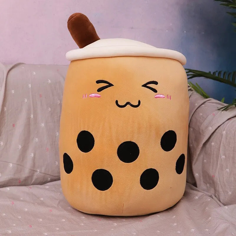 Simulation Milk Tea Cup Pillow Plush Toy Small Pearl Milk Tea Cute Funny Doll Creative Decoration