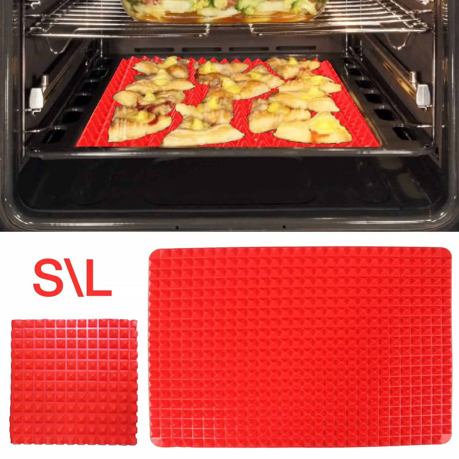 Pyramid Raised Silicone Mat Oven Baking And Roasting Superb Non-Stick Food Grade Silicone For Oven Grilling BBQ Kitchen Tools