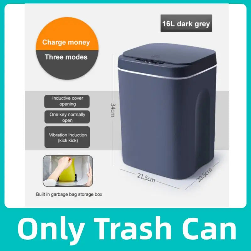 12-16L Smart Trash Can Automatic Sensor Dustbin Electric Waste Bin Waterproof Wastebasket For Kitchen Bathroom Recycling Trash