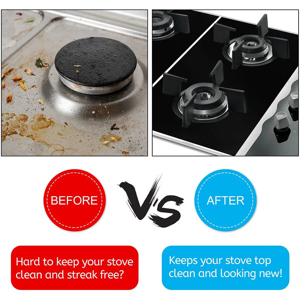 1 Set 5-Hole Gas Stove Pad Protective Cover Kitchen Cleaning Anti-dirty Non-stick Pad Reusable Stovetop Scratch Protector Pads