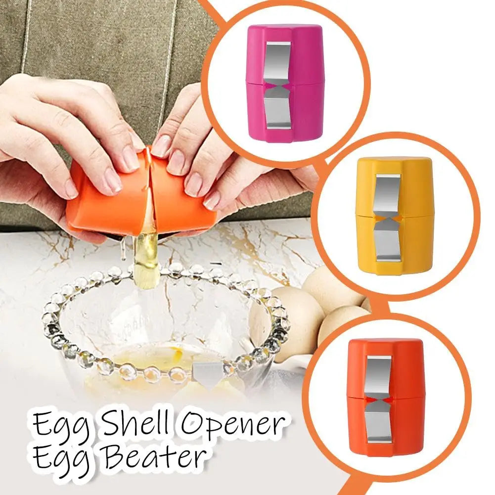 1/2pcs Egg Shell Opener Set Handheld Raw Egg Cracker Multifunctional Egg Breaker Food-Safe Kitchen Gadget for Cooking Camping