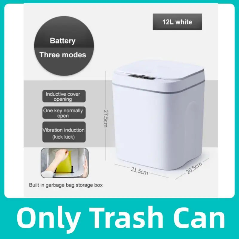 12-16L Smart Trash Can Automatic Sensor Dustbin Electric Waste Bin Waterproof Wastebasket For Kitchen Bathroom Recycling Trash