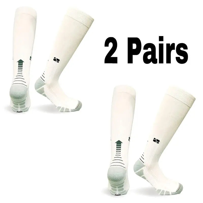 2 Pairs Running Men Compression Socks Fit Varicose Veins Football Soccer Stockings 30 Mmhg Atheletic Men Women Sports Socks