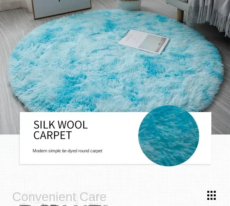 Super Soft Plush Round Rug Mat Fluffy White Carpets For Living Room Home Decor Bedroom Kid Room Decoration Salon Thick Pile Rug