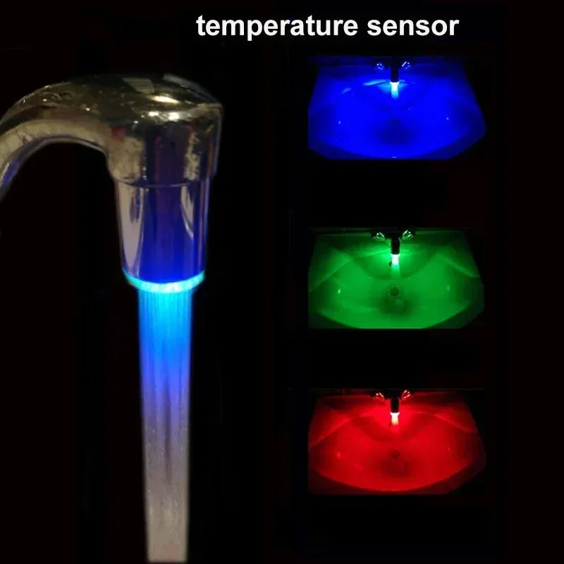 Zhang Ji LED Temperature Sensitive 3-Color Light-up Faucet Kitchen Bathroom Glow Water Saving Faucet Aerator Tap Nozzle Shower