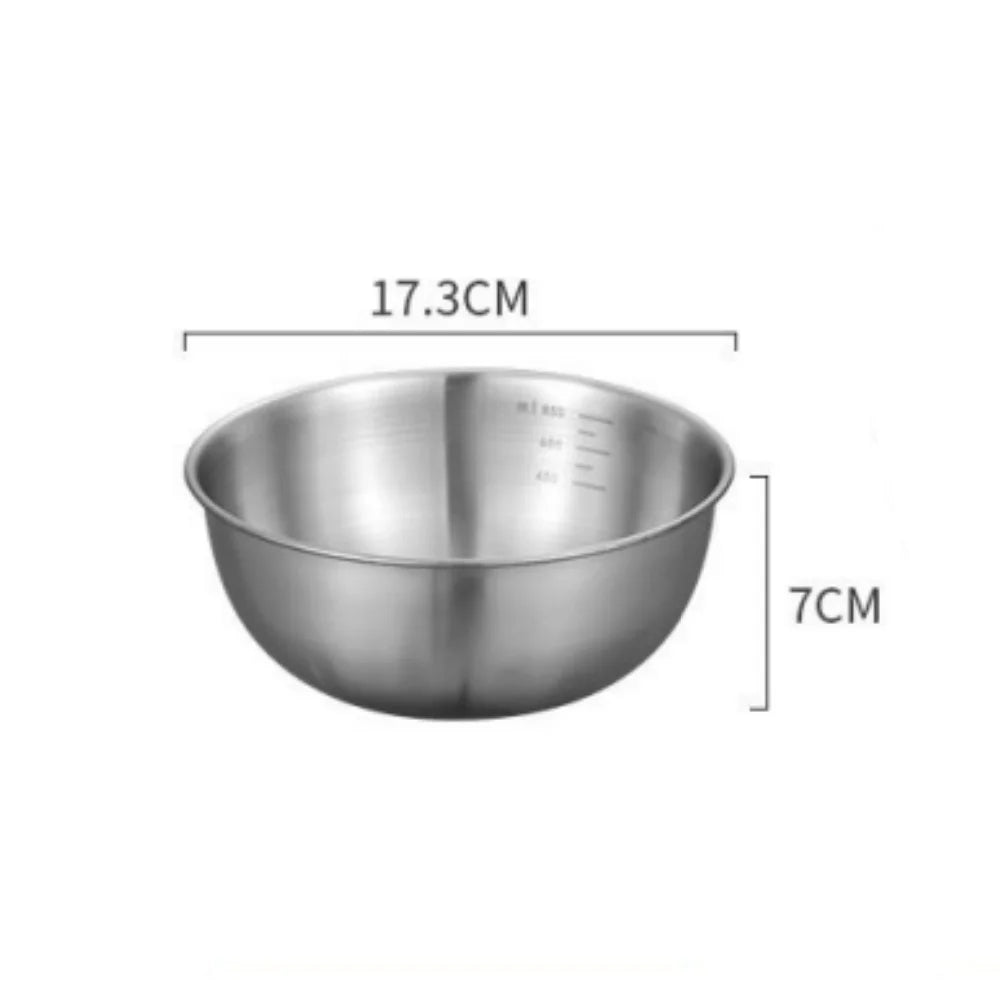 3pcs Stainless Steel Bowl Set with Scale for Cooking Baking Food Storage Large Capacity Mixing Bowls for Home Kitchen Essentials