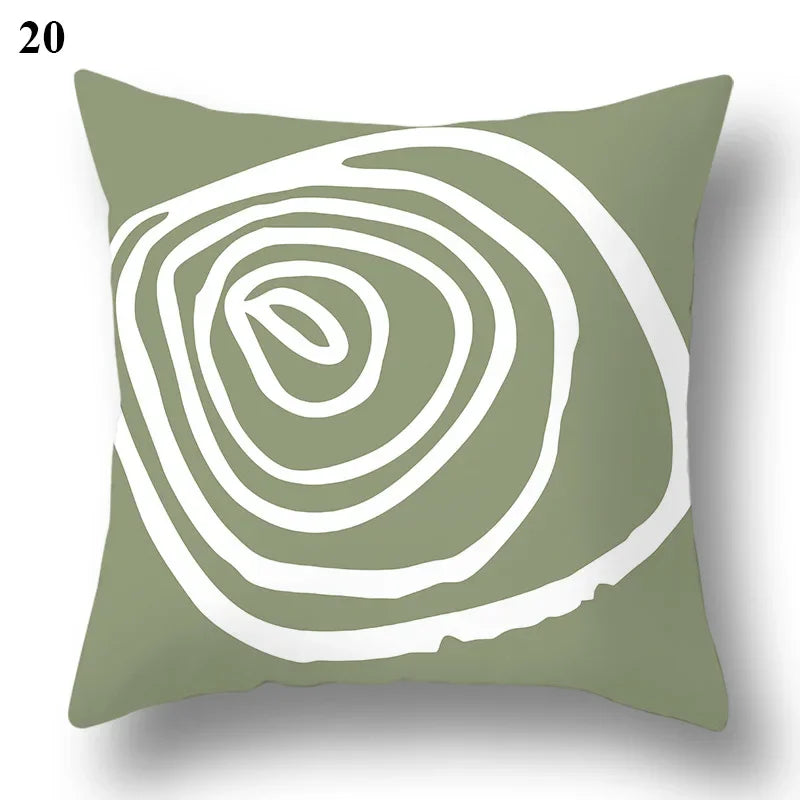 Green leaf geometric printing pattern series decorative home pillowcase square office decorative cushion cover