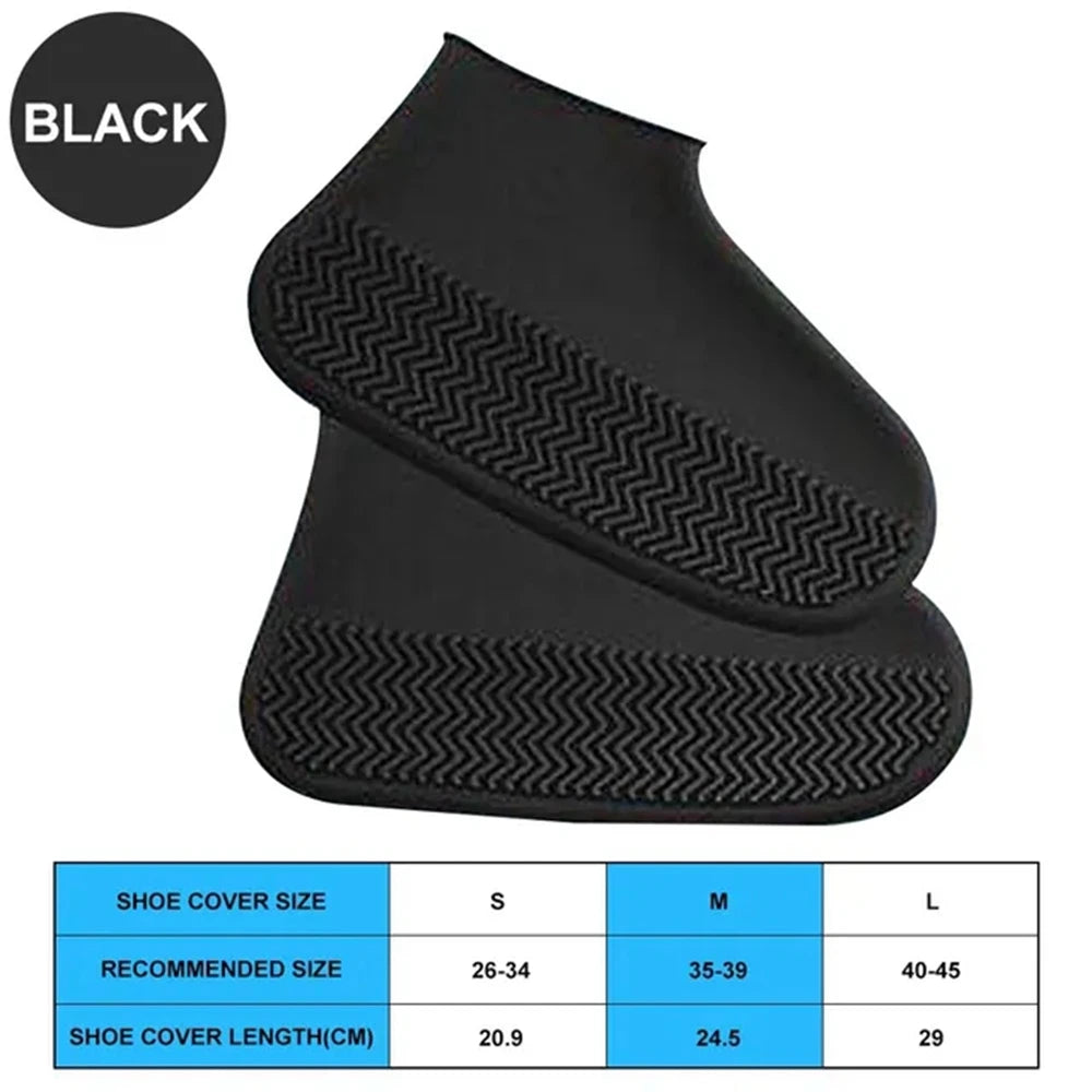 1 Pair Rubber Rain Boot Overshoes For Outdoor Use, Silicone Waterproof Shoe Covers, Rainy Day Shoe Cover, Reusable Non-Slip Rain