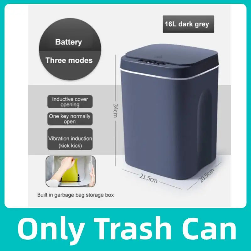 12-16L Smart Trash Can Automatic Sensor Dustbin Electric Waste Bin Waterproof Wastebasket For Kitchen Bathroom Recycling Trash