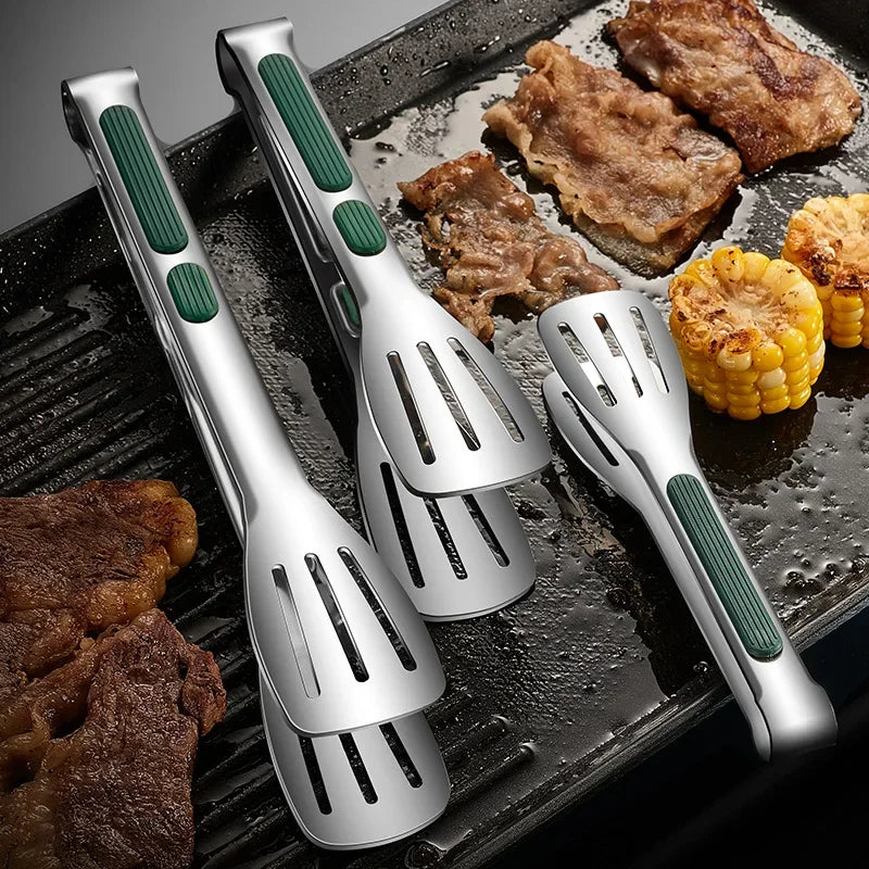 Non Slip Stainless Steel Food Tongs Meat Salad Bread Clip Barbecue Grill Buffet Clamp Cooking Tools Kitchen Accessories