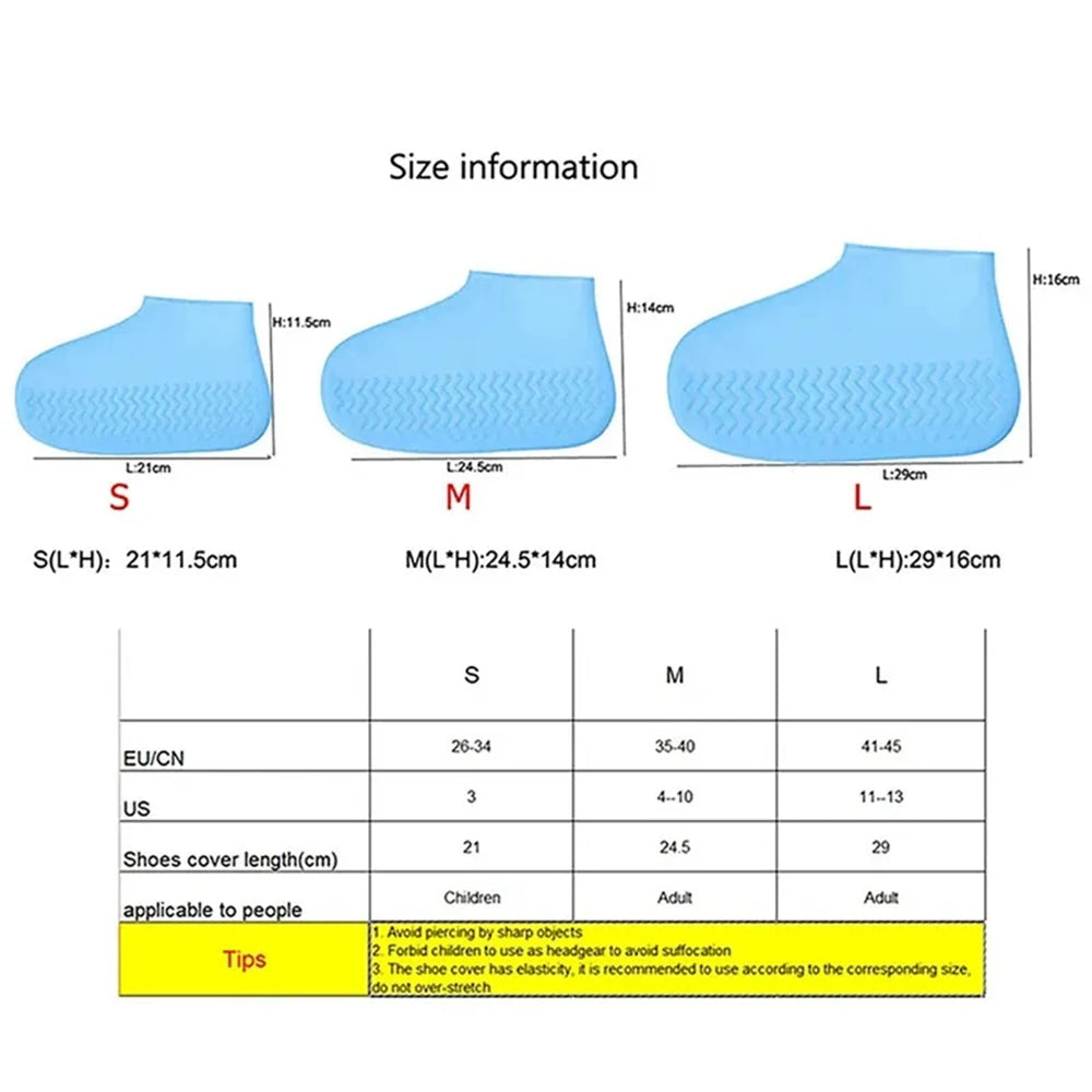 1 Pair Rubber Rain Boot Overshoes For Outdoor Use, Silicone Waterproof Shoe Covers, Rainy Day Shoe Cover, Reusable Non-Slip Rain