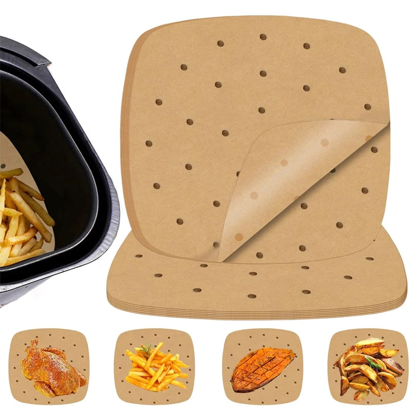 Air Fryer Paper Disposable  Air Fryer Parchment Paper Liners Non-Stick Steamer Liners for Oven Microwave Steaming Basket