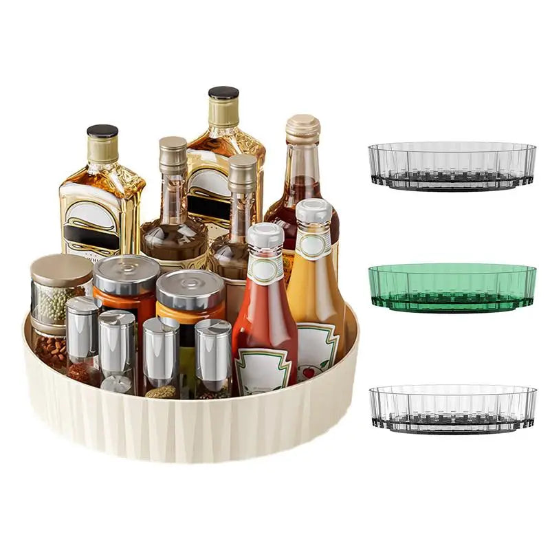 360 Degree Rotating Spices Rack Organizer Kitchen Countertop Seasoning Storage Rack Cosmetic Turntable Storage Tray For Cosmetic