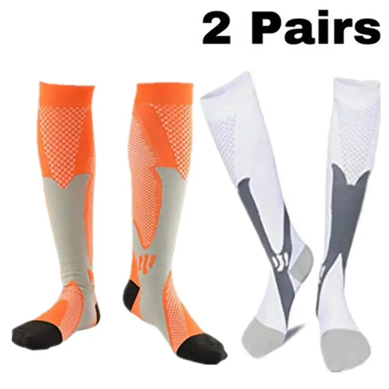 2 Pairs Running Men Compression Socks Fit Varicose Veins Football Soccer Stockings 30 Mmhg Atheletic Men Women Sports Socks