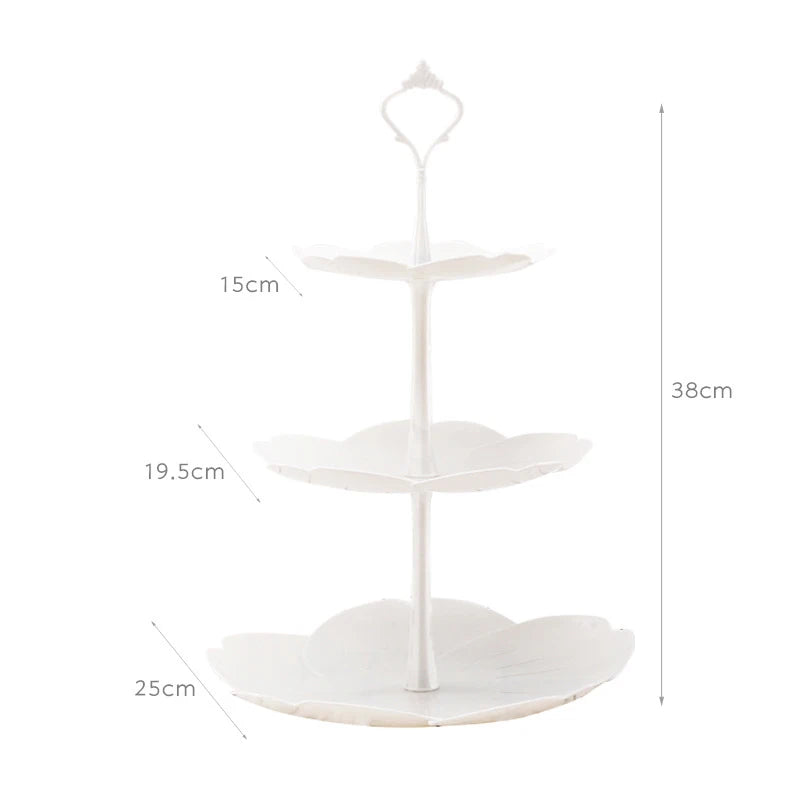 3 Tier Cake Stand Display White Rack Afternoon Tea Wedding Cupcake Plate Party Tableware Xmas Birthday Decoration Dessert Holder