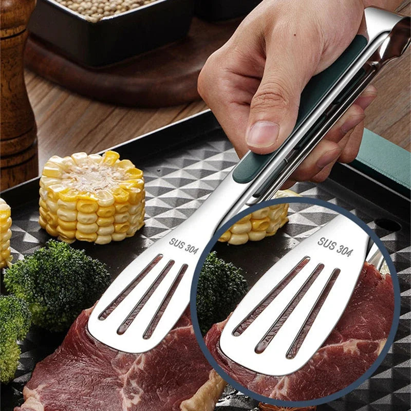 Non Slip Stainless Steel Food Tongs Meat Salad Bread Clip Barbecue Grill Buffet Clamp Cooking Tools Kitchen Accessories