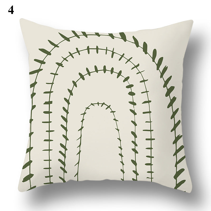 Green leaf geometric printing pattern series decorative home pillowcase square office decorative cushion cover