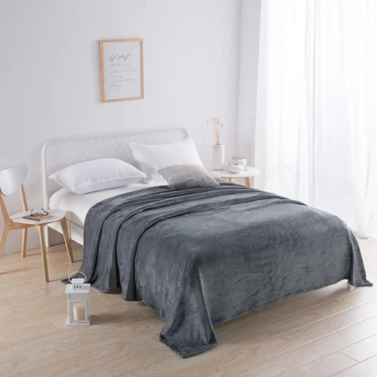 Simple and plain colored plush blanket, multifunctional Farley plush blanket cover, thickened and warm