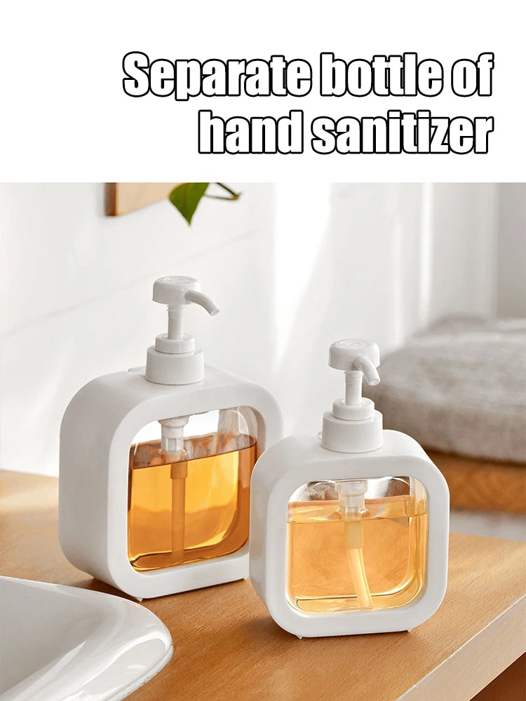 A large-capacity soap dispenser bottle, transparent visible plastic press bottle, suitable for travel, kitchen, bathroom