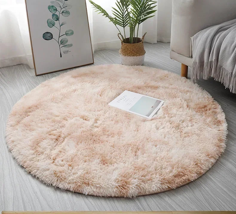 Super Soft Plush Round Rug Mat Fluffy White Carpets For Living Room Home Decor Bedroom Kid Room Decoration Salon Thick Pile Rug