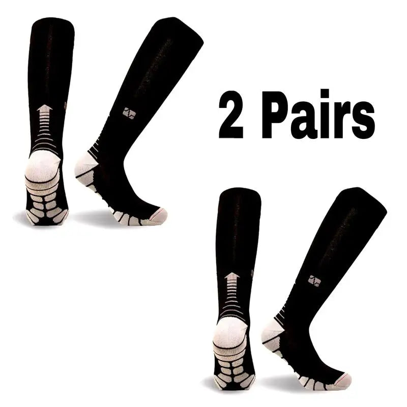 2 Pairs Running Men Compression Socks Fit Varicose Veins Football Soccer Stockings 30 Mmhg Atheletic Men Women Sports Socks