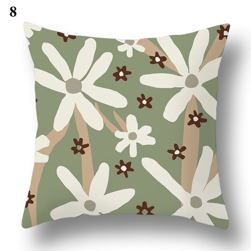 Green leaf geometric printing pattern series decorative home pillowcase square office decorative cushion cover