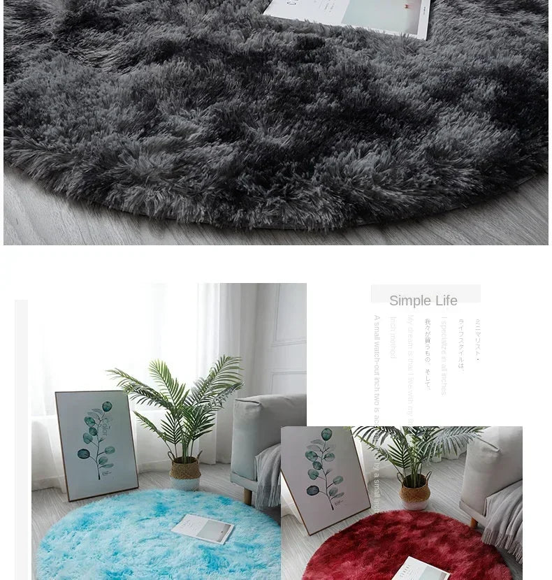 Super Soft Plush Round Rug Mat Fluffy White Carpets For Living Room Home Decor Bedroom Kid Room Decoration Salon Thick Pile Rug