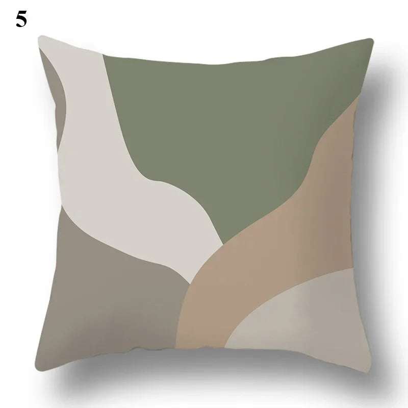 Green leaf geometric printing pattern series decorative home pillowcase square office decorative cushion cover