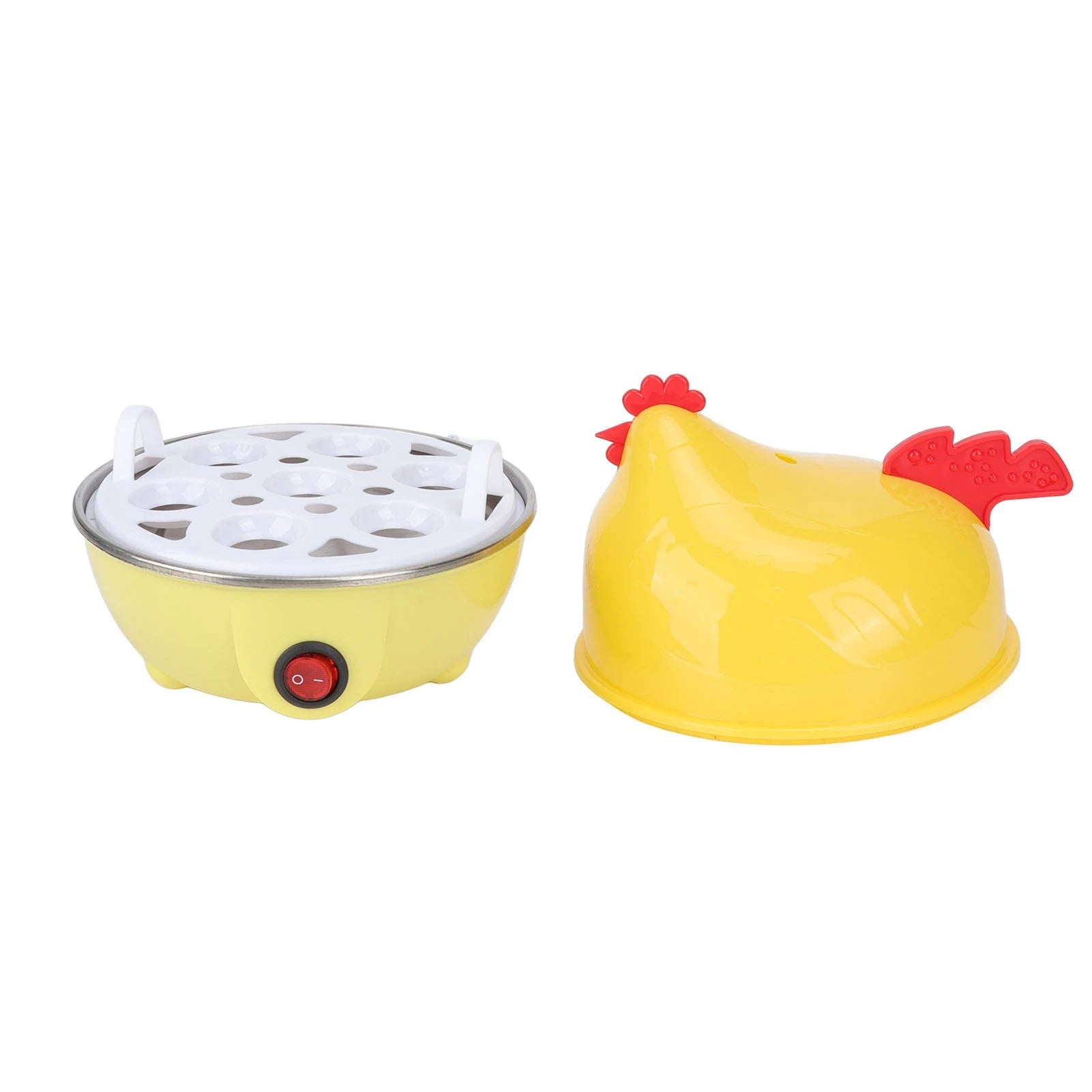 Electric Egg Cooker Chicken Shape Rapid Egg Boiler 7 Egg Capacity Automatic Shut Off Quick Egg Cooker Mini Breakfast Machine